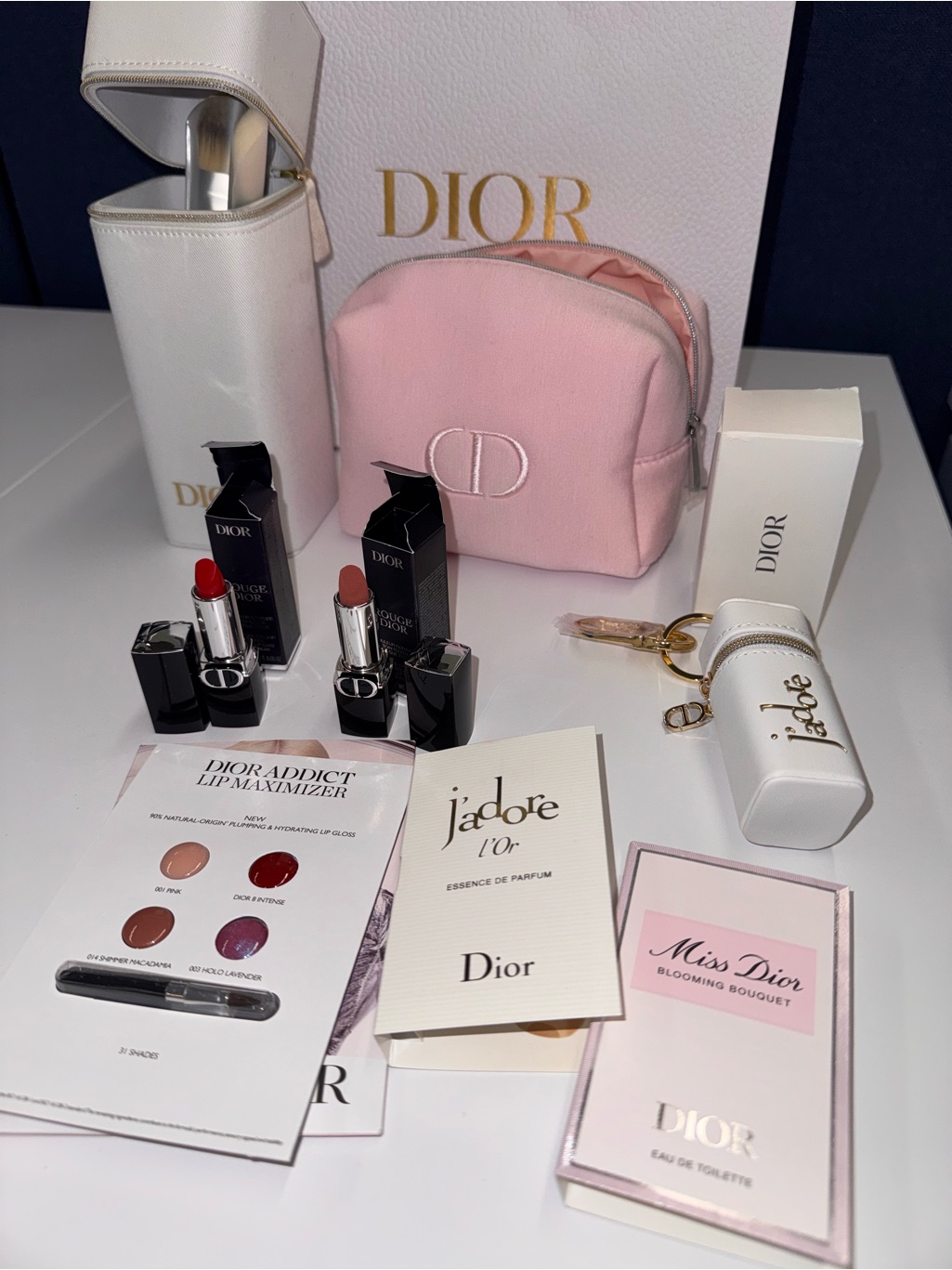 New Dior Beauty Bundle  MUp Brush Set Jadore Case MUp Bag